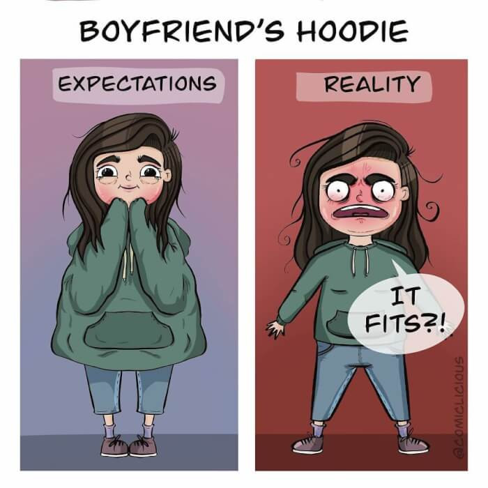 21. What a shame when your boyfriend’s hoodie fits you perfectly