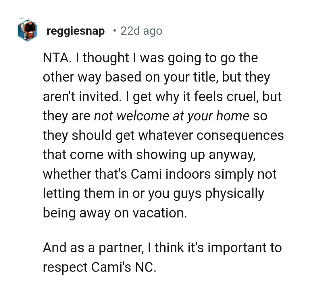 The OP Should Respect Cami's No Contact