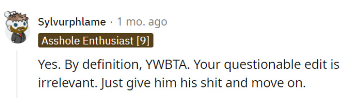 Drop the pettiness and move on.