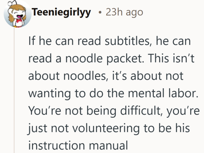 When reading subtitles is no issue, the noodle packet suddenly feels very readable.
