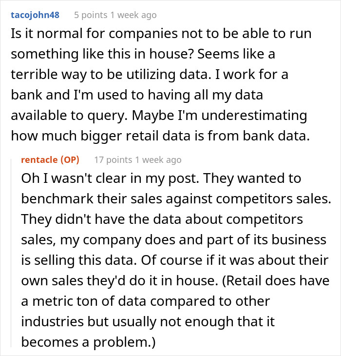 2. This is about benchmarking sales against competitors.