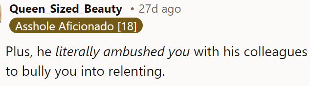 He literally ambushed her