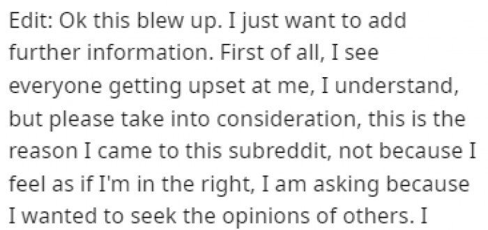 OP decided to share more information about this situation since the post received much more attention than he expected