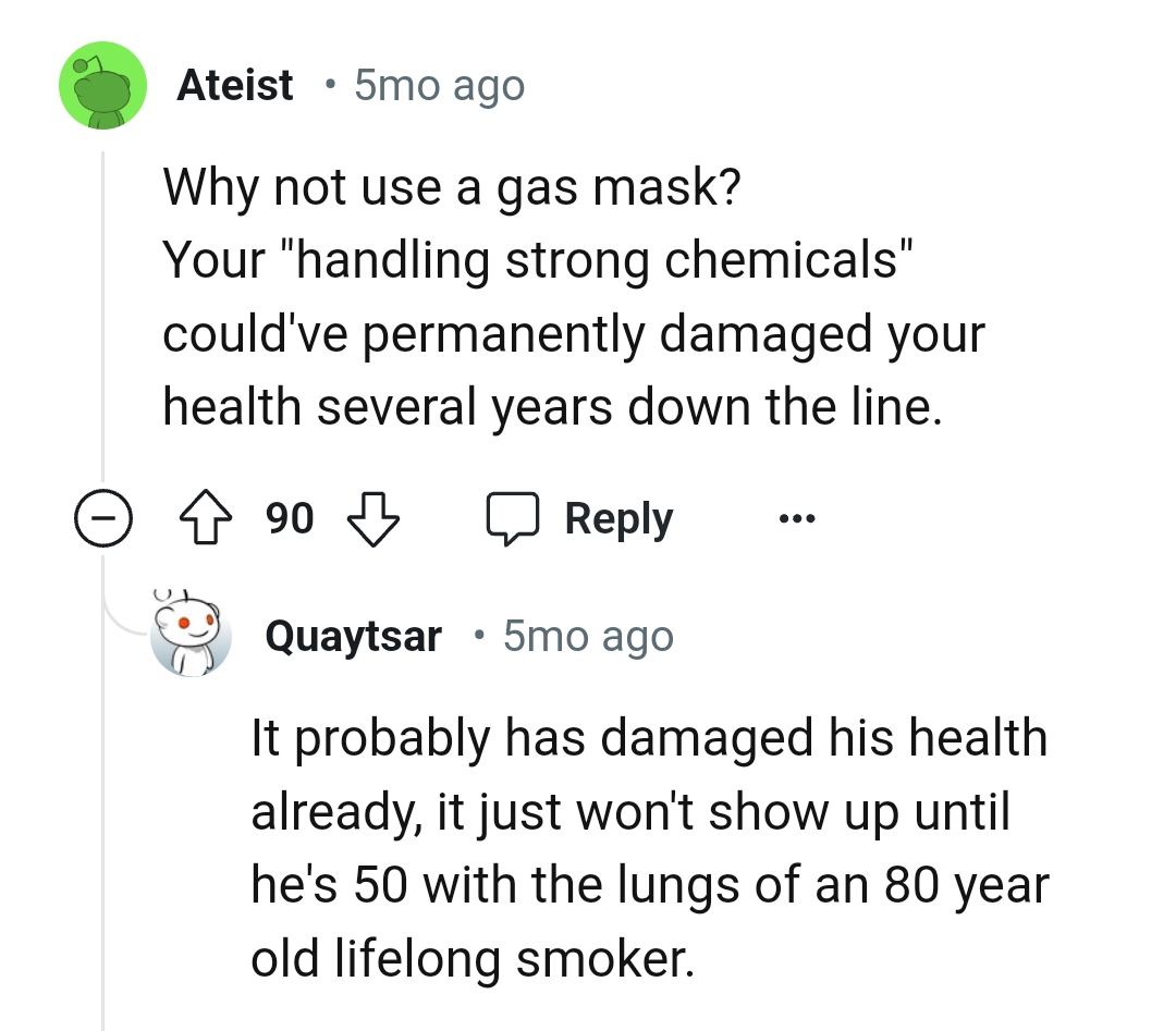 Using a gas mask