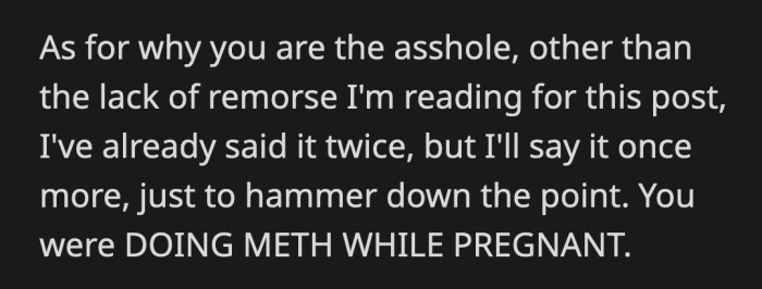 A reminder of what she did is helpful since OP is determined to dismiss it so easily