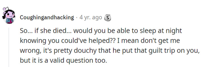 A lot of guilt-tripping here.