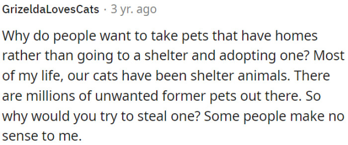 Stealing Pets Is Senseless.