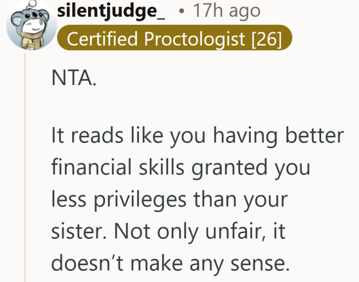 So the prize for being good with money was… paying for everything yourself. Tough loyalty program.