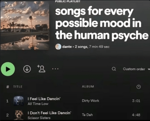 Well, I'd say that they covered at least two of the moods we would be in.