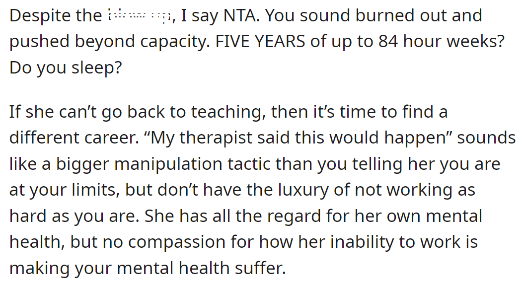 Her therapist is manipulating her