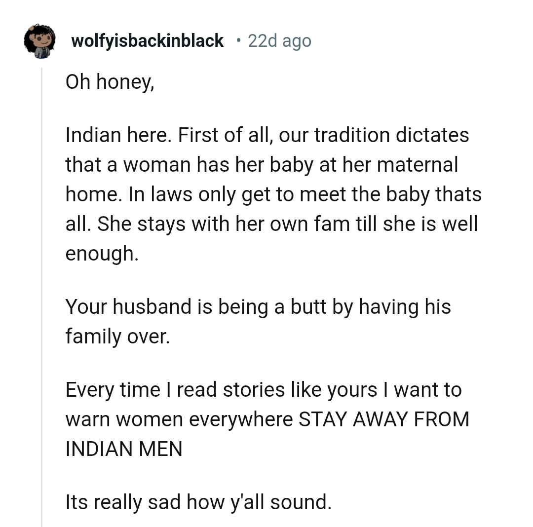 She can stay with her own family