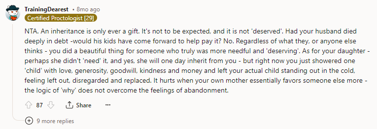 An inheritance is only ever a gift