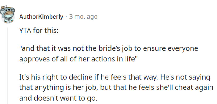 And who are we to judge what he feels?