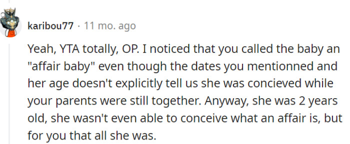 The baby did nothing wrong, yes, but the feelings are definitely valid.
