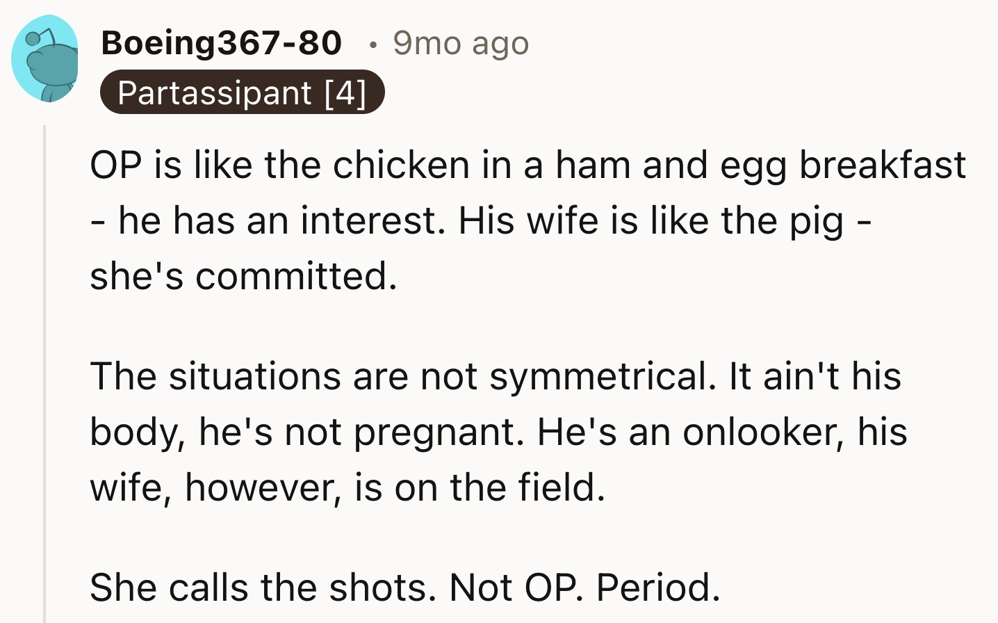 His Wife Should Call The Shots, Not OP