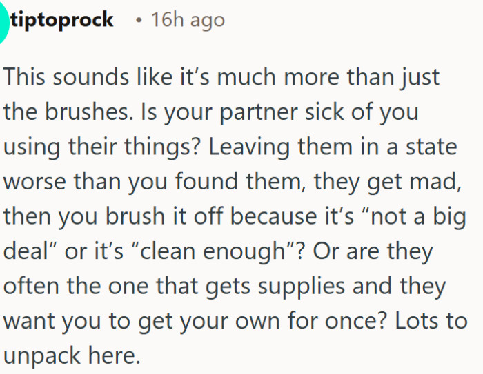 It's not about the brushes, it's about respect