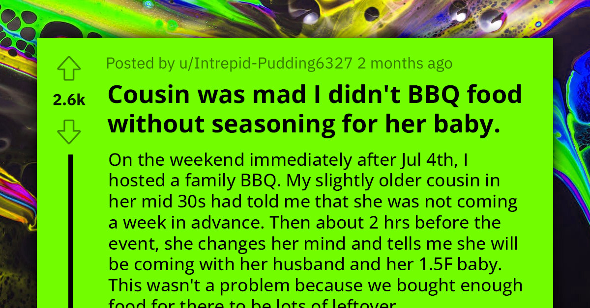 Entitled Mother Arrives Unannounced At Cousin's Large BBQ Gathering, Demands Host Leave To Purchase Baby-Friendly Unsalted Food