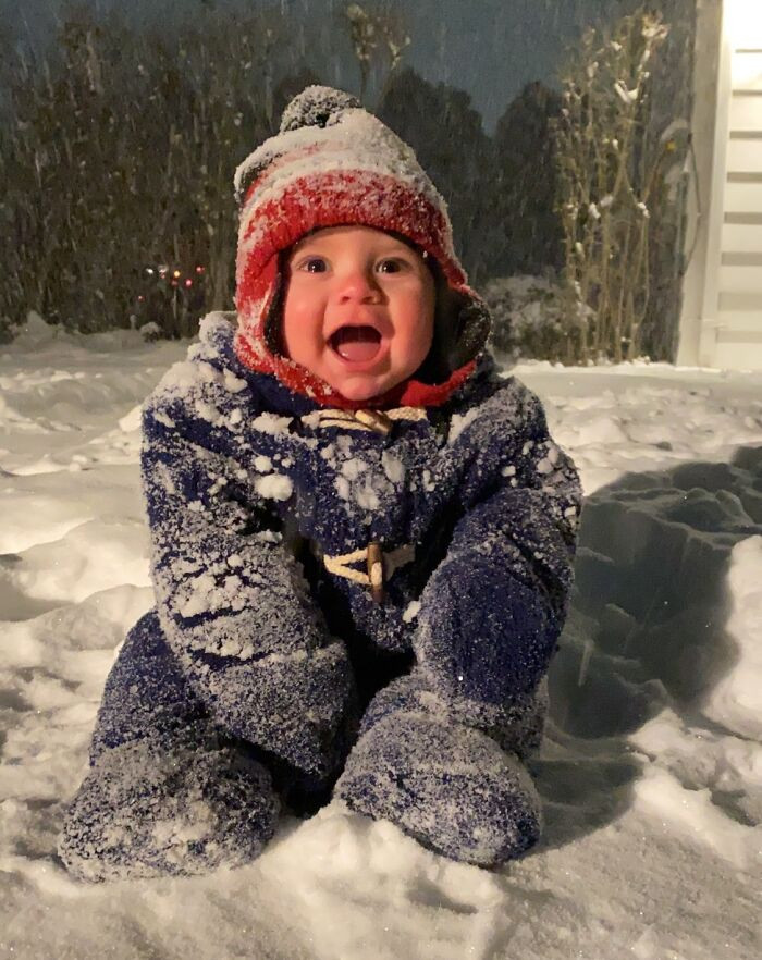 "My Son's First Time In The Snow"