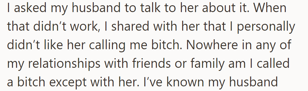 She told her mother-in-law that she dislikes being called a 