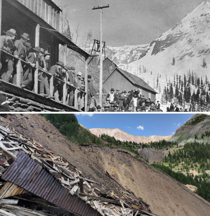 "R/Oldphotosinreallife - Smuggler Mine Colorado 1902 And Now Smuggler Mine Colorado 1902 And Now"
