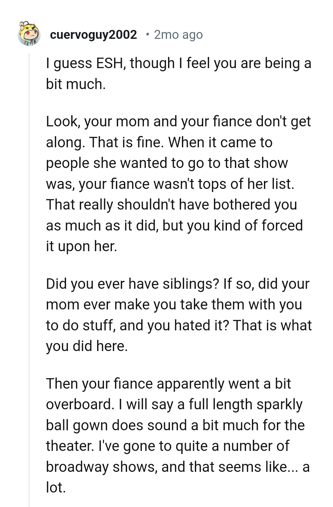 That really shouldn't have bothered the OP