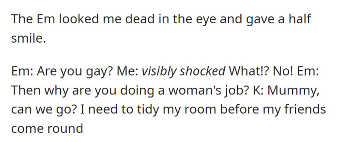 EM questions OP's sexuality for doing a 