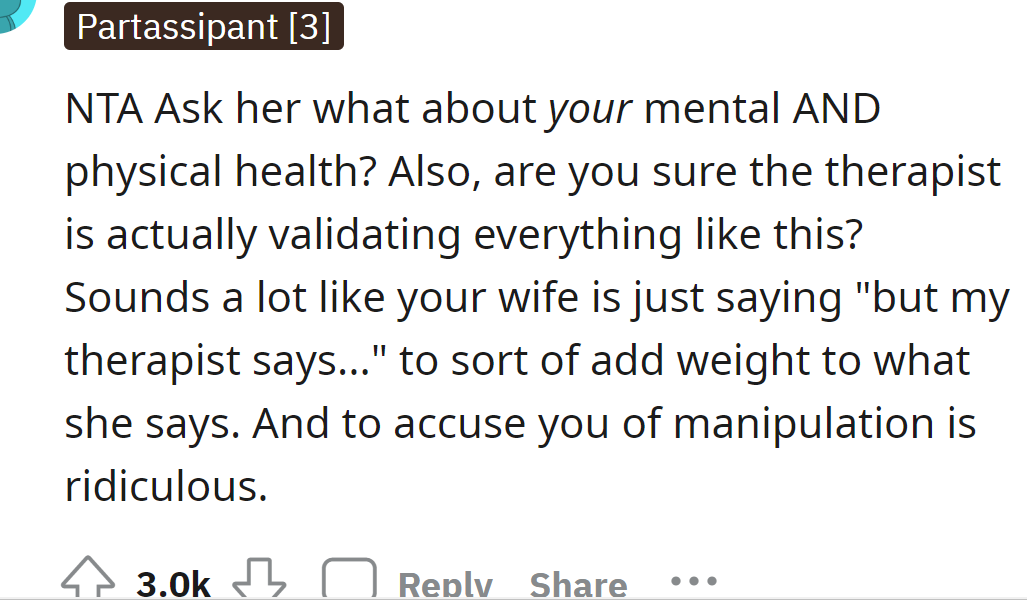 His mental and physical health is also important