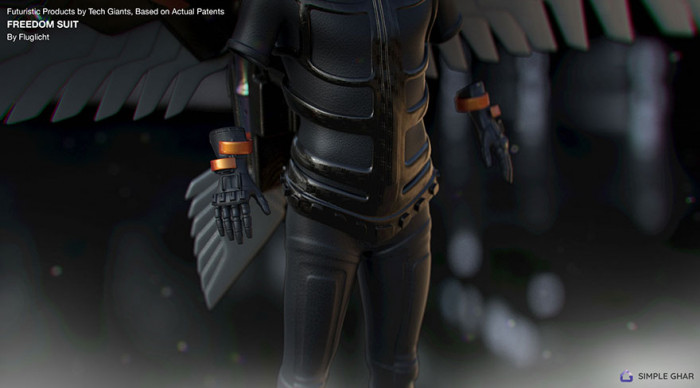 Basically, it will work by allowing the human to flap their hands/wings along with hydraulics to maintain flight.