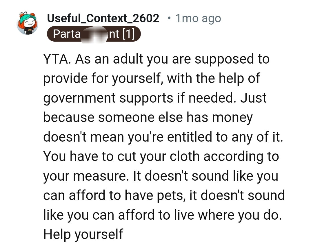 The OP Isn't Entitled to Someone's Money