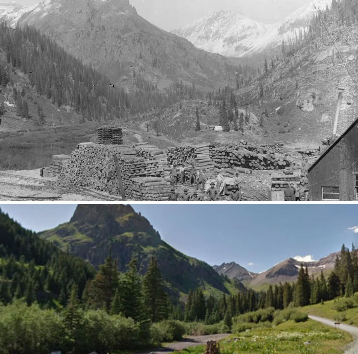 "Sneffels Revenue Mine Colorado 1896 And Now"