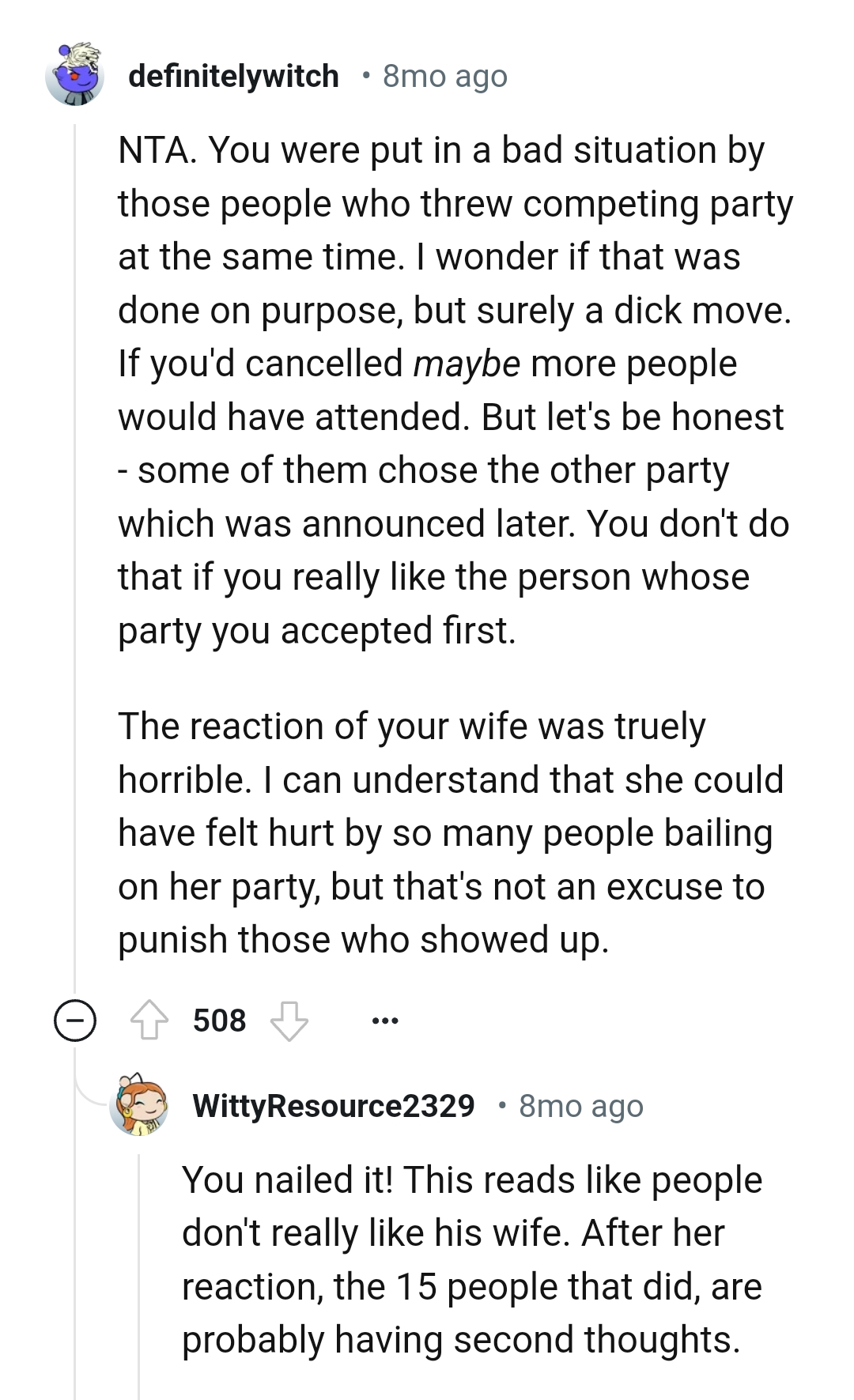 Some of them chose the other party that was announced later