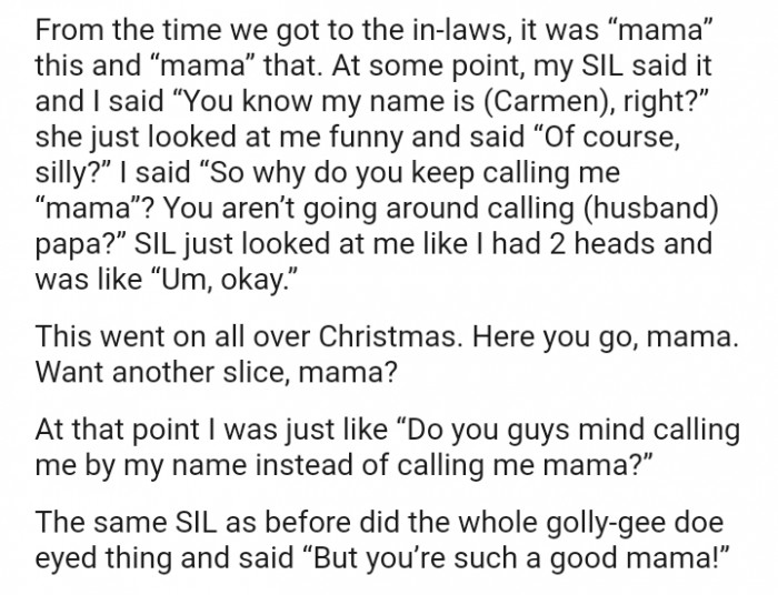 The Same SIL as Before Did the Whole Golly-Gee Doe-Eyed Thing