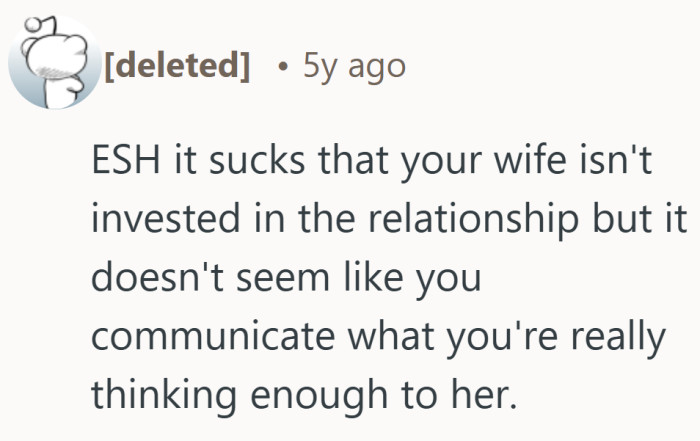 It acknowledges the hurt on both sides and points to communication as the missing piece.