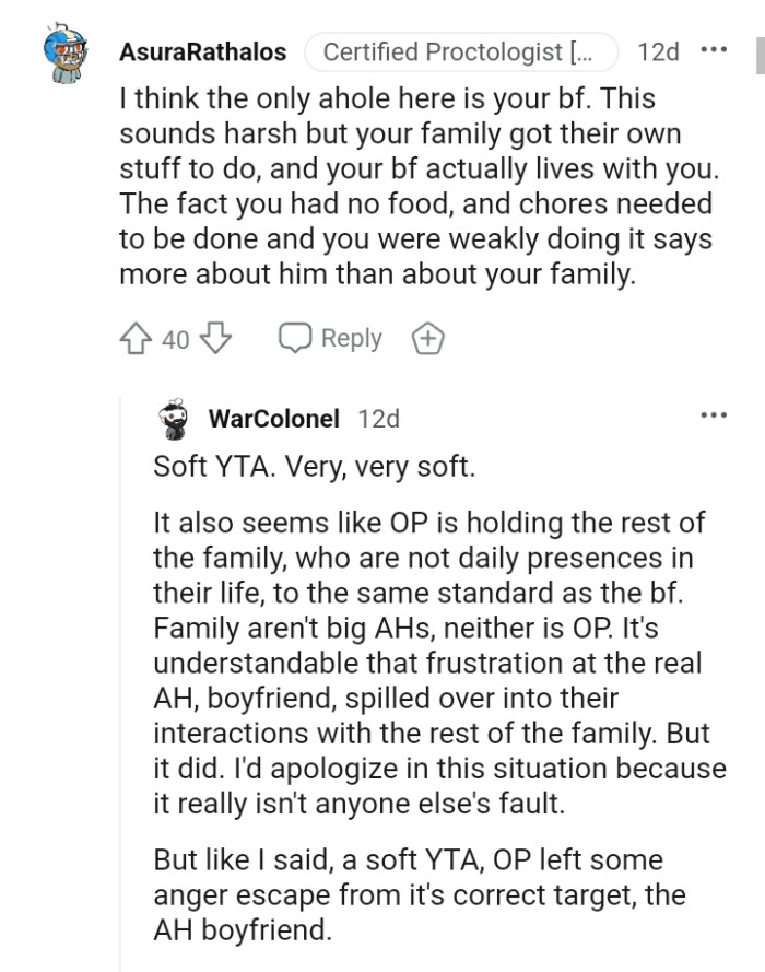 Your family has their own stuff to do