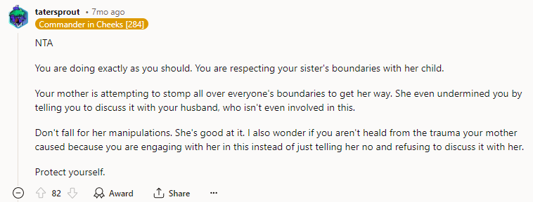 NTA - You are doing exactly what you should.