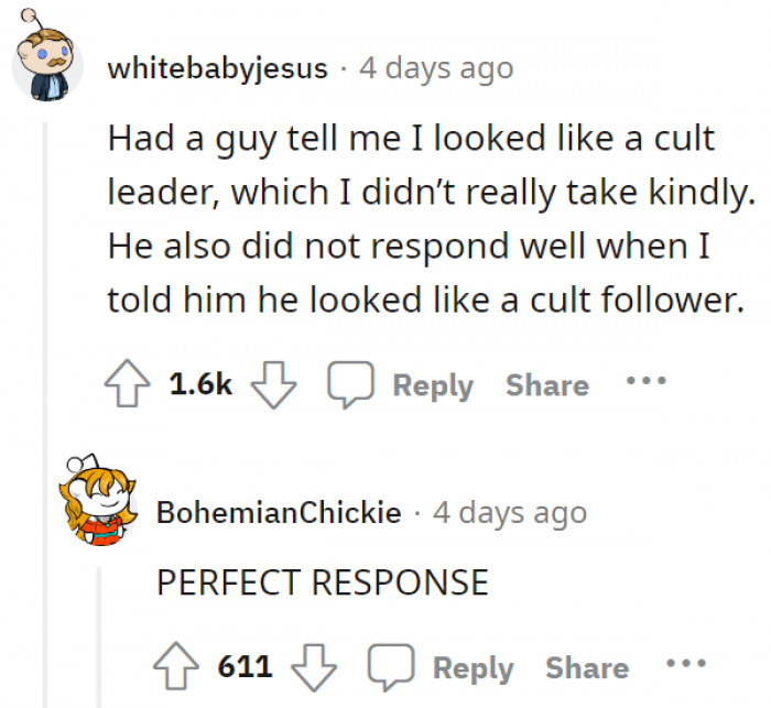 15. This commenter definitely owned that encounter! What a perfect rebuttal.