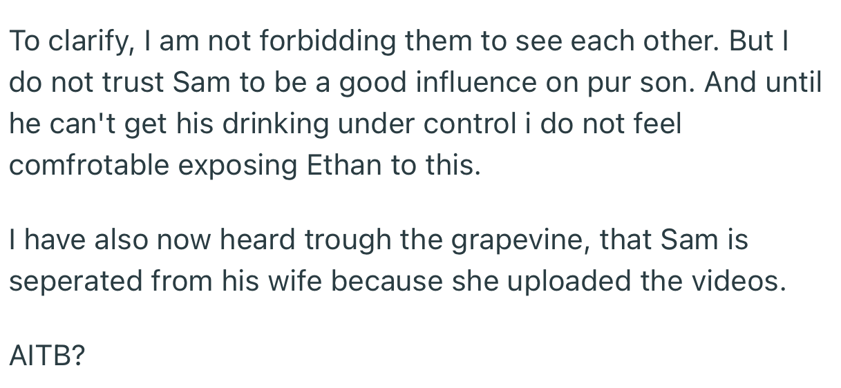 OP doesn’t believe that her ex is a good influence on their son