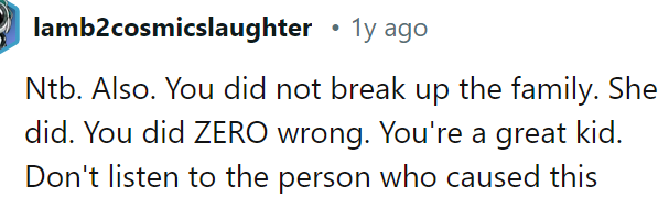 The OP Should Not Listen to Their Mother's Judgment; It's Obviously Wrong