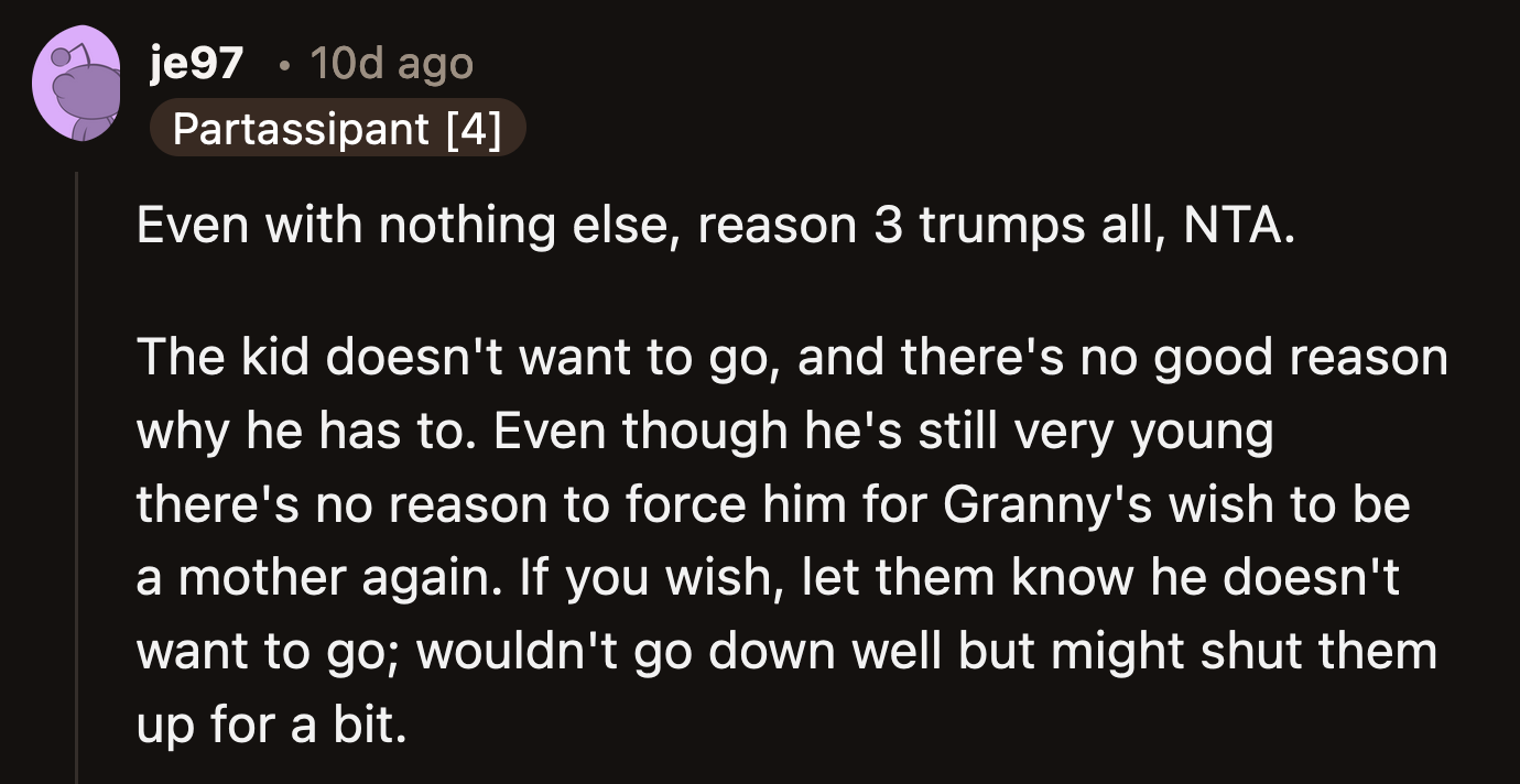 Her former in-laws should have stopped pestering OP when she said her son didn't want to see them.