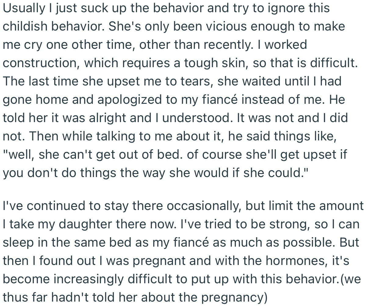 OP Gradually Started Distancing Herself from the Old Woman to Avoid Any Confrontation. However, She Continued to Stay There Occasionally