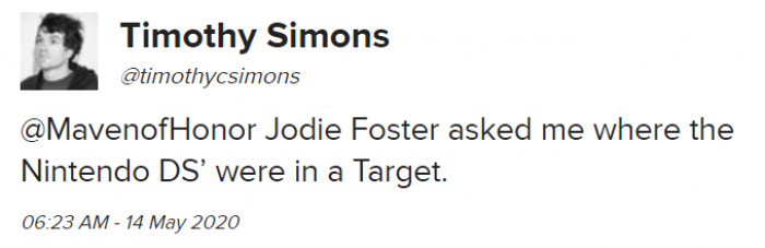 Jodie Foster and Nintendos, what a sight!