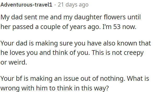 It's a loving gesture, not strange.