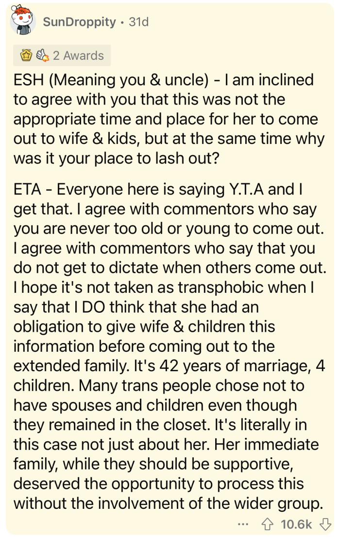 No one gets to dictate when you are supposed to come out.