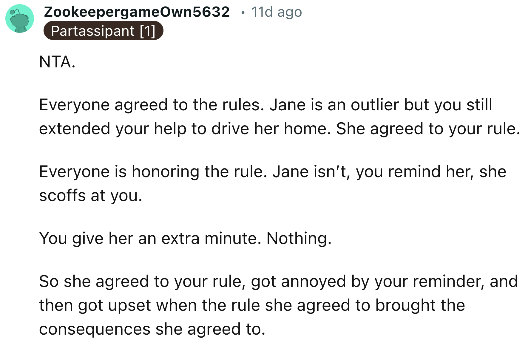Everyone Agreed with OP's Rules