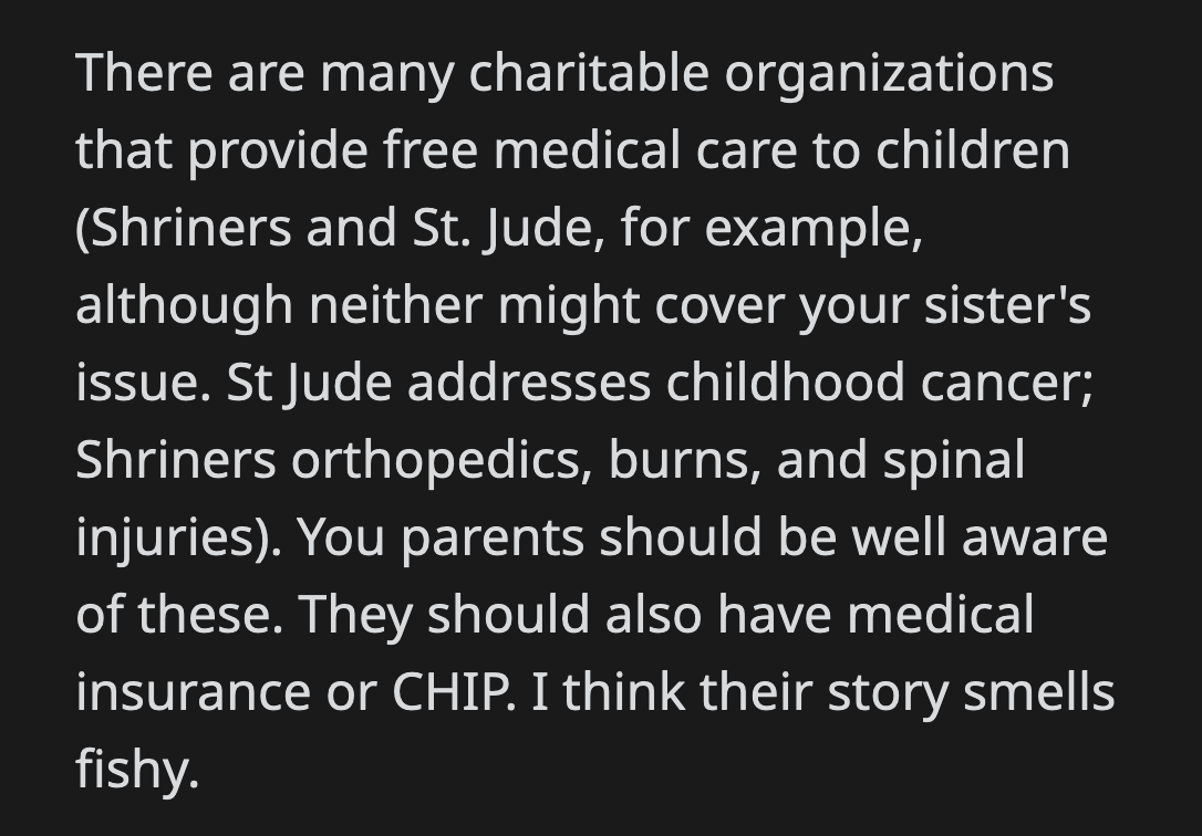 OP's college fund is not his parents' only resource to get the medical procedure their daughter needs.