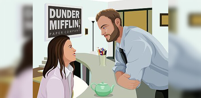 14. Personalized Jim and Pam Portrait
