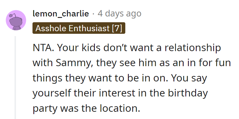 Sammy's their passport to party perks, not a true bond. It's all about the location, not the celebration!