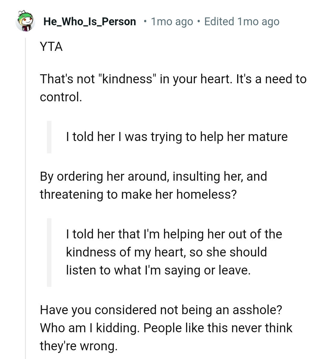 And the comments roll in...