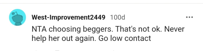 It's best not to ever help her out again