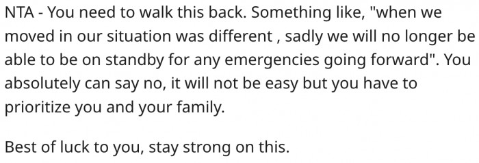 7. She should prioritize herself and her family.